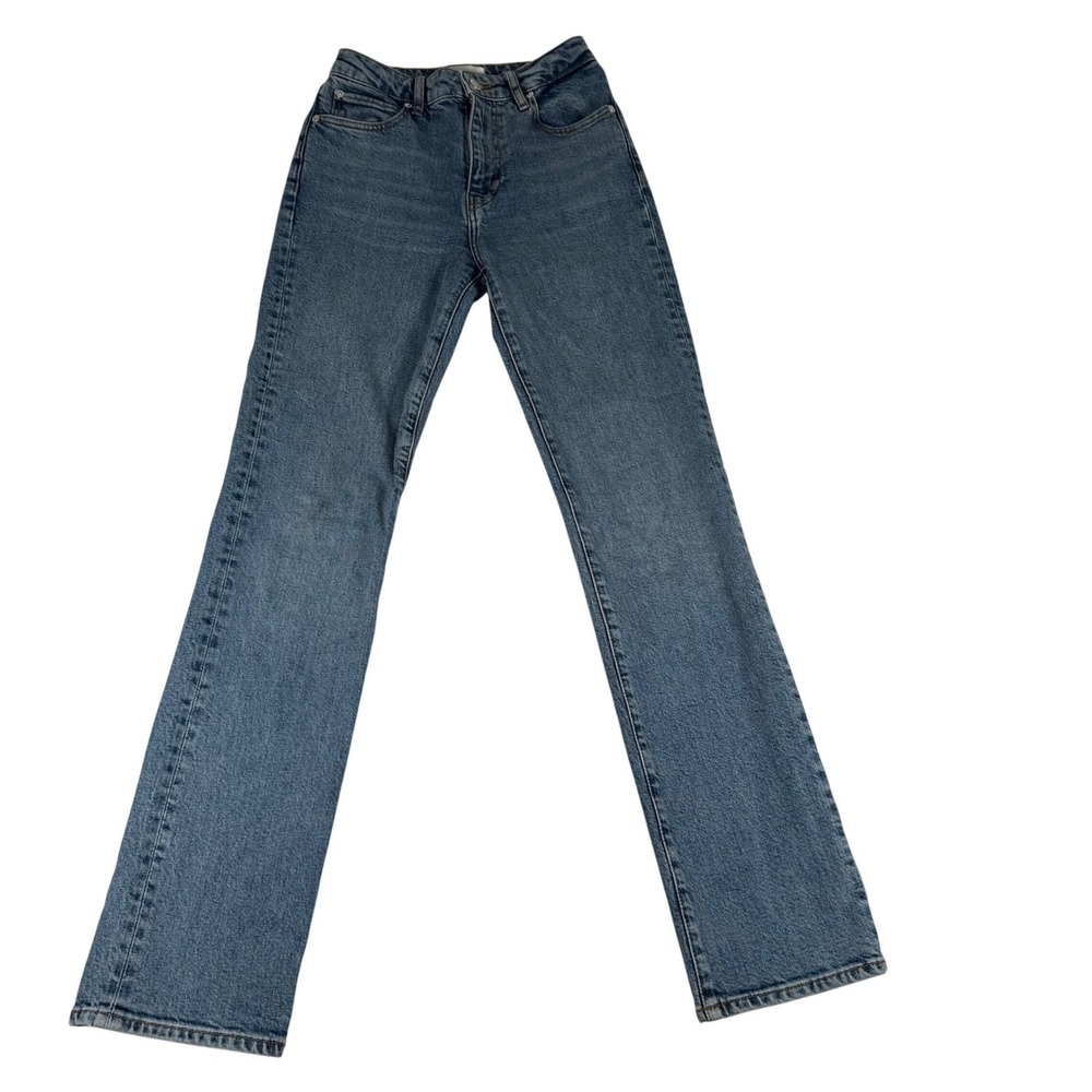 FRAME The Ruler Straight Leg Jeans Women 24 Blue Denim High Rise Stretch Classic - Picture 2 of 11